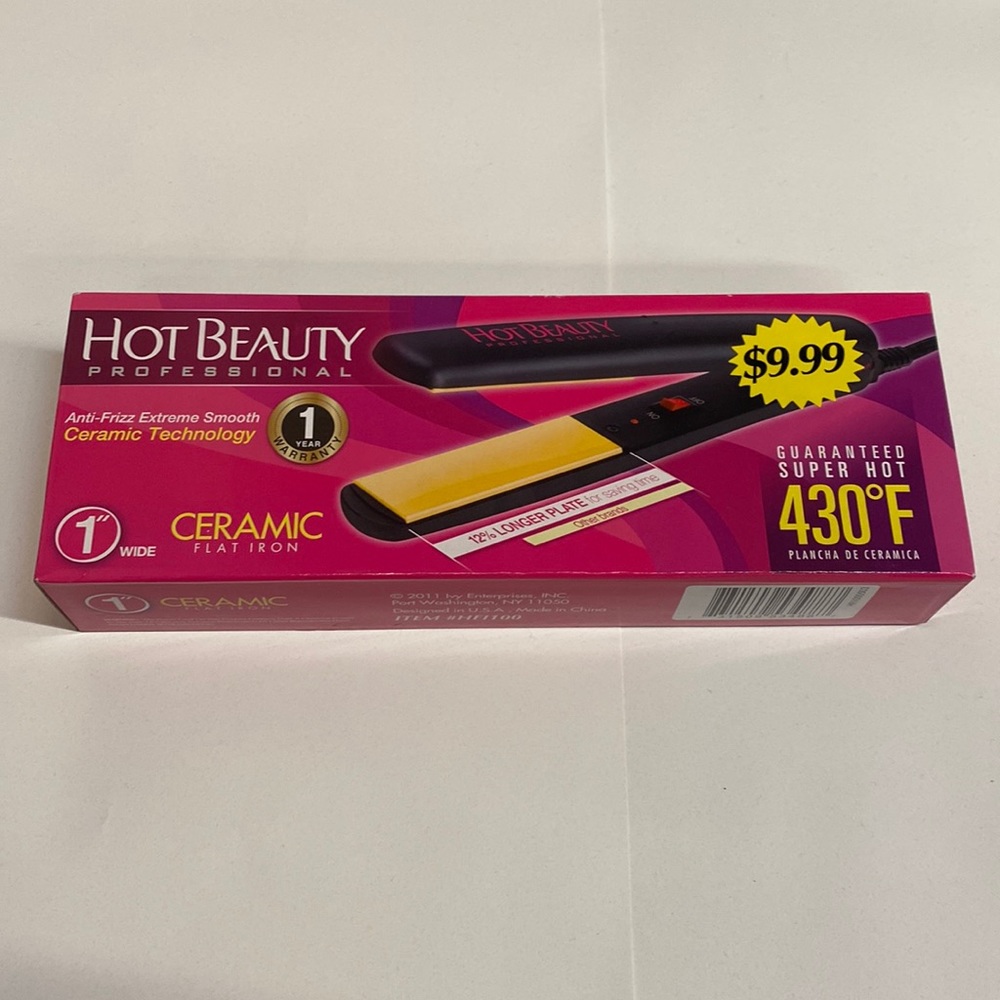🆕 Hot Beauty 1 inch wide hot flat iron NWT